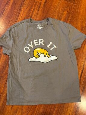 Gudetama Women’s Gray 'Over It' Short Sleeve Tee